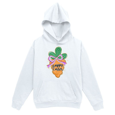Men's Graphic Hoodie Happy Easter Colorful Carrot With Green Leaves And Purple Bow