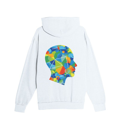 Men's Graphic Hoodie Geometric Colorful Abstract Shapes Forming A Human Silhouette