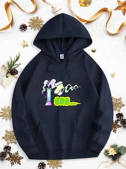 Men's Graphic Hoodie Colorful Smoke And Neon Bubbles Emerging From A Beaker