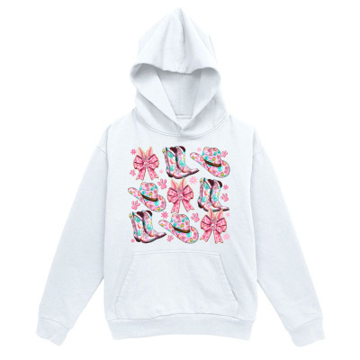 Men's Graphic Hoodie Pink Western Bows And Cowboy Boots Pattern Hoodie