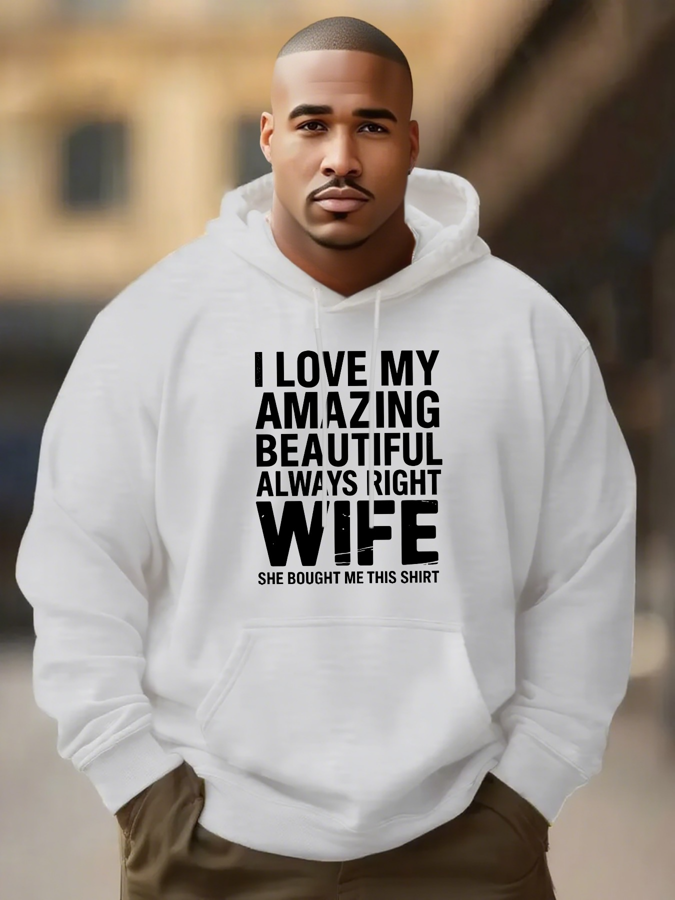 Men's Graphic Hoodie I Love My Amazing Beautiful Always Right Wife Statement Hoodie