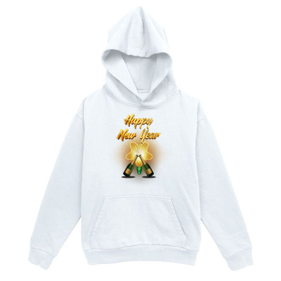 Men's Graphic Hoodie Happy New Year With Bright Glowing Lights Festive Party Hat
