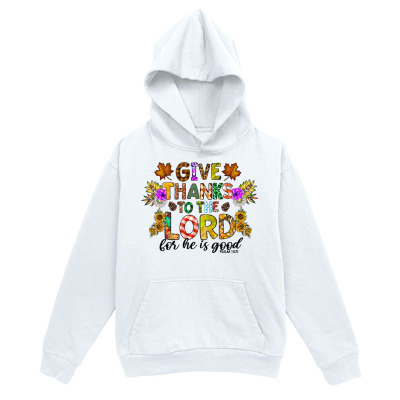 Men's Graphic Hoodie Give Thanks With Flowers And Colorful Autumn Leaves Lord