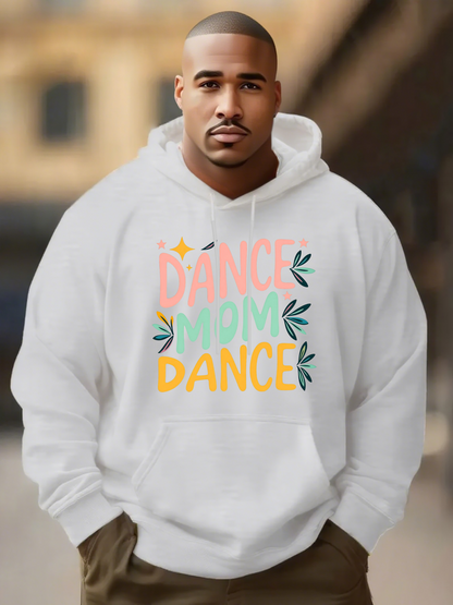 Men's Graphic Hoodie Dance Mom Dance Colorful Letters With Playful Leafy Accents Hoodie