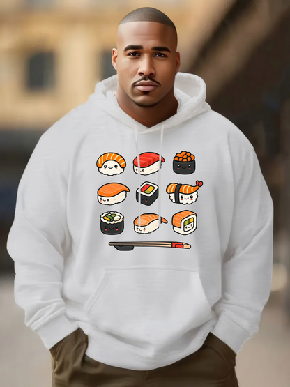 Men's Graphic Hoodie Cute Colorful Japanese Sushi Collection With Wooden Chopsticks Sushi