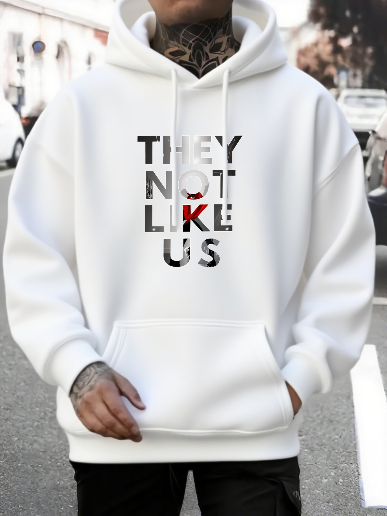 Men's Graphic Hoodie They Not Like Us Bold Lettering On Soft Urban Hoodie