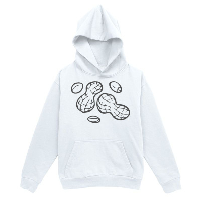 Men's Graphic Hoodie Handdrawn Nuts Floating Among Whimsical Cartoon Peanuts