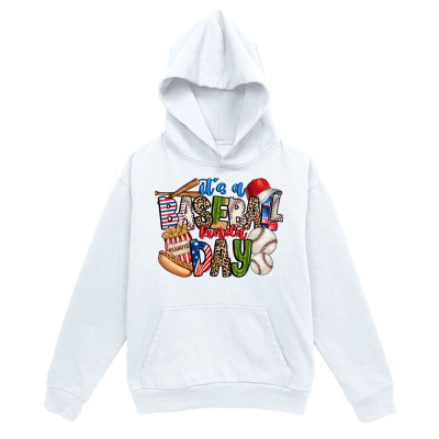 Men's Graphic Hoodie Its A Great Day With Baseball Bat Mitt Cap And Ball
