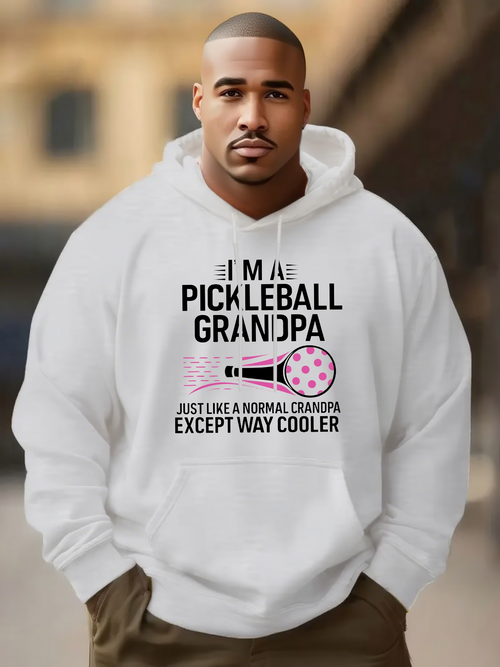 Men's Graphic Hoodie Im A Pickleball Grandpa In Street Style With Sports Statement Pickleball Paddle