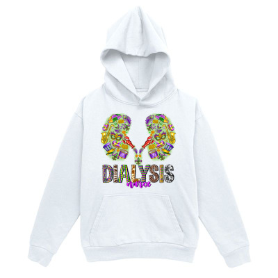 Men's Graphic Hoodie Colorful Floral Artwork With Medical Elements Around Human Kidneys