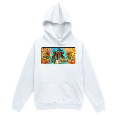 Men's Graphic Hoodie Colorful Autumn Leaves With Pumpkins And Cheerful Cat Surrounded By Flowers