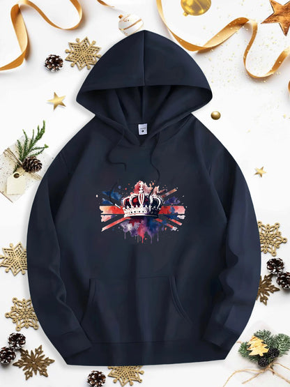 Men's Graphic Hoodie Wilderness Night Sky With Colorful Reflections Among Silhouetted Majestic Bear Family