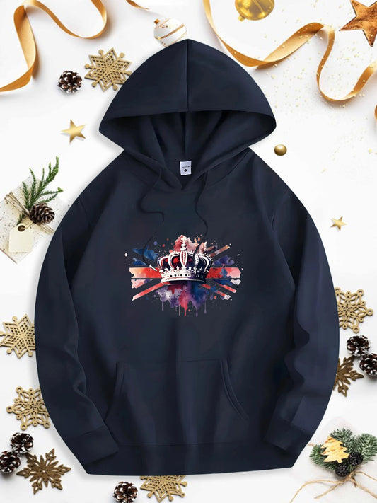 Men's Graphic Hoodie Wilderness Night Sky With Colorful Reflections Among Silhouetted Majestic Bear Family