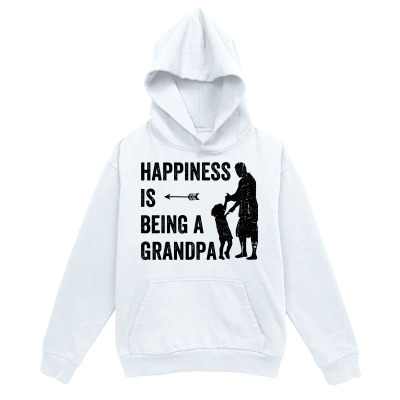 Men's Graphic Hoodie Happiness Is Being A Grandpa Simple Arrow And Family Silhouette With Child
