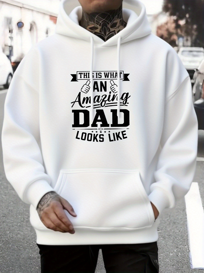 Men's Graphic Hoodie This Is What An Amazing Dad Looks Like Bold Black Typography Sweatshirt