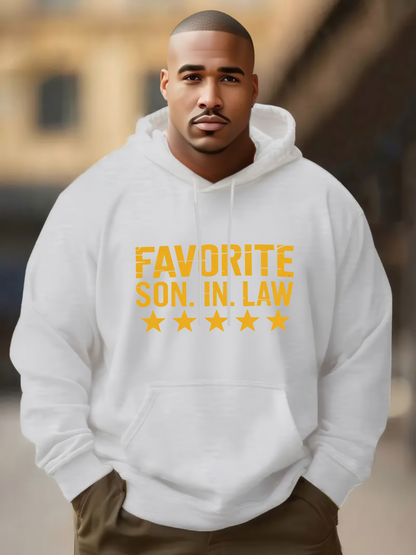 Men's Graphic Hoodie Favorite Son In Law Bold Yellow Letters With Five Gold Stars Hoodie