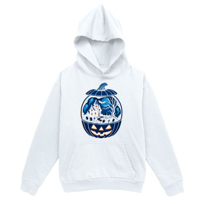 Men's Graphic Hoodie Eerie Blue Lights And Mysterious Night Sky Inside Pumpkin