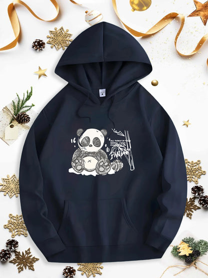Men's Graphic Hoodie Bamboo Forest With Gentle Leaves Surrounding A Cute Panda