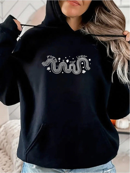 Women's Graphic Hoodie Starry Mystical Patterned Snake Amid Cosmic Elements Snake