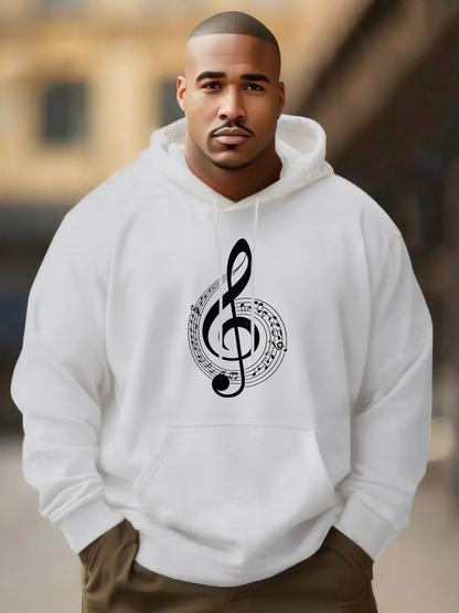 Men's Graphic Hoodie Artistic Notes Spinning In A Swirling Music Treble Clef