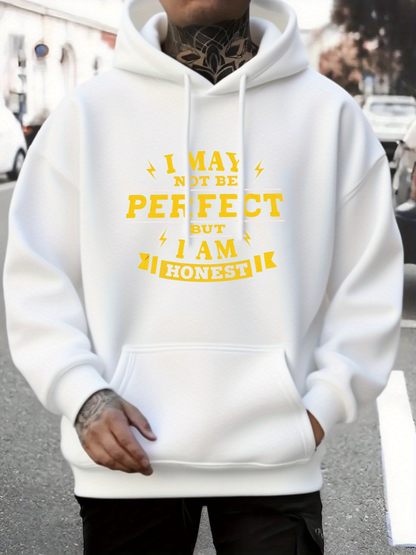 Men's Graphic Hoodie I May Not Be Perfect But I Am Honest Lettering Hoodie