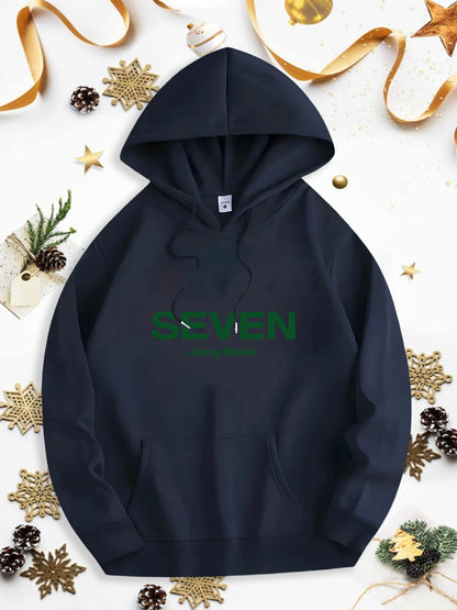 Men's Graphic Hoodie Green Modern Minimalist Typography On Sleek Winter Streetwear Hoodie