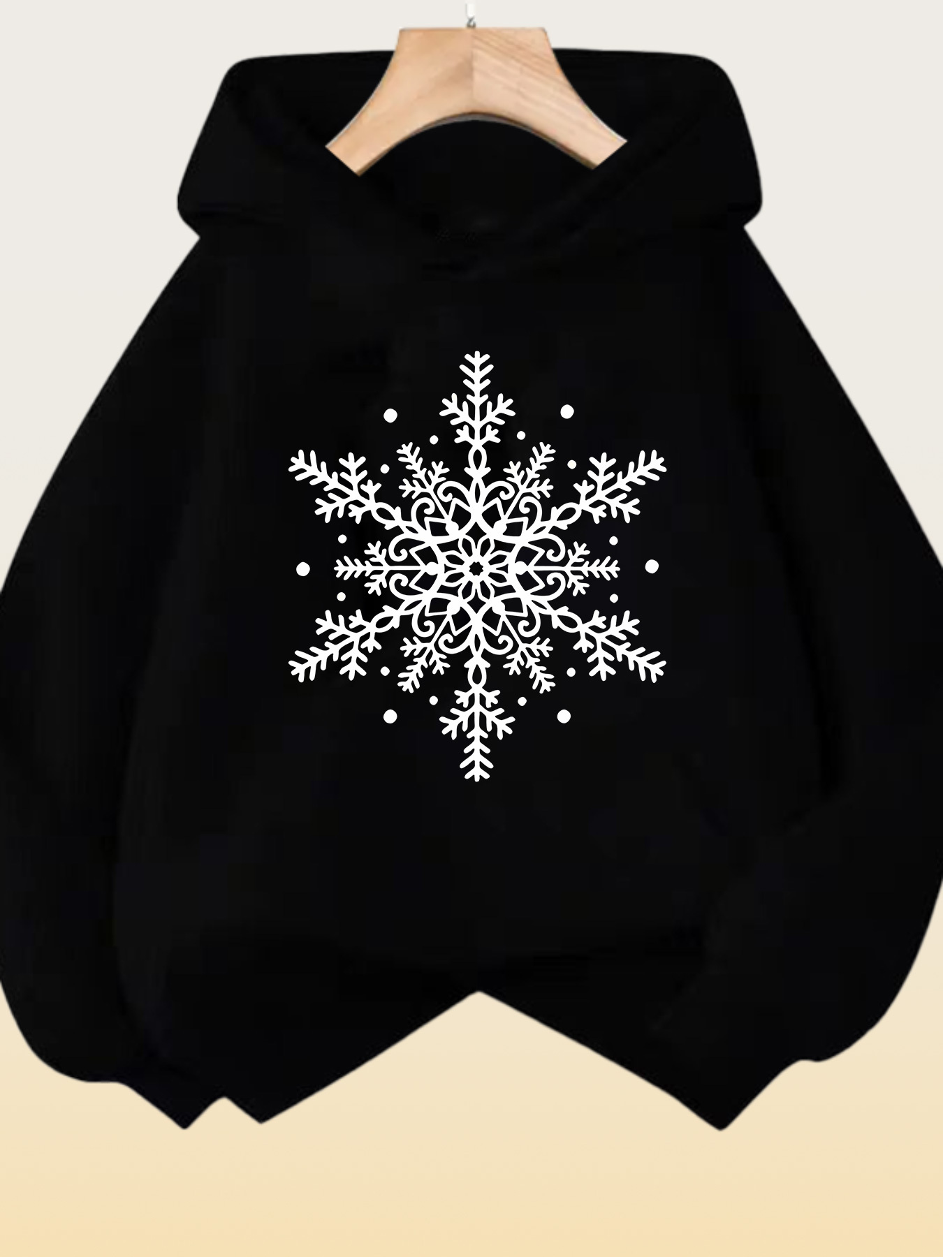Women's Graphic Hoodie Intricately Patterned Winter Ice Crystal Snowflake