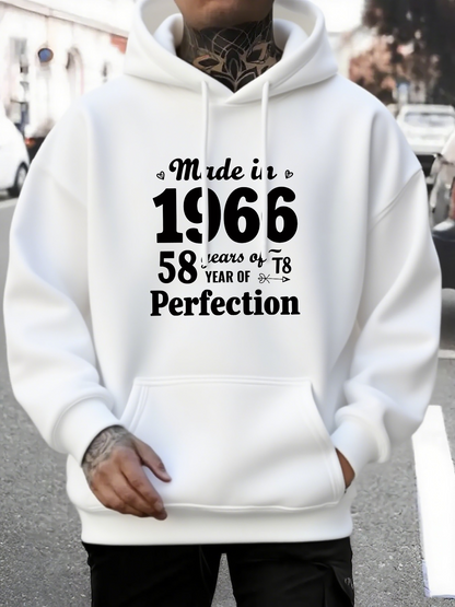 Men's Graphic Hoodie Made In 1966 Fifty Eight Years Of Perfect Perfection Hoodie