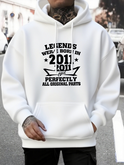 Men's Graphic Hoodie Legends Were Born In 2011 Perfectly All Original Parts Hoodie