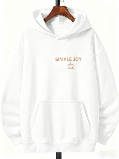 Men's Graphic Hoodie Simple Joy Minimalist Coffee Cup Under Peaceful Morning Light