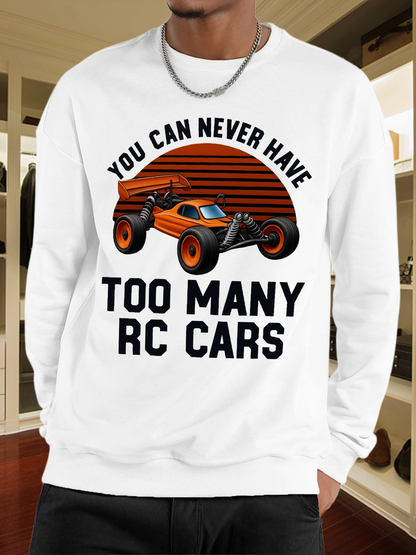 Men's Graphic Hoodie You Can Never Have Too Many Sunset Orange Striped Off Road RC Cars
