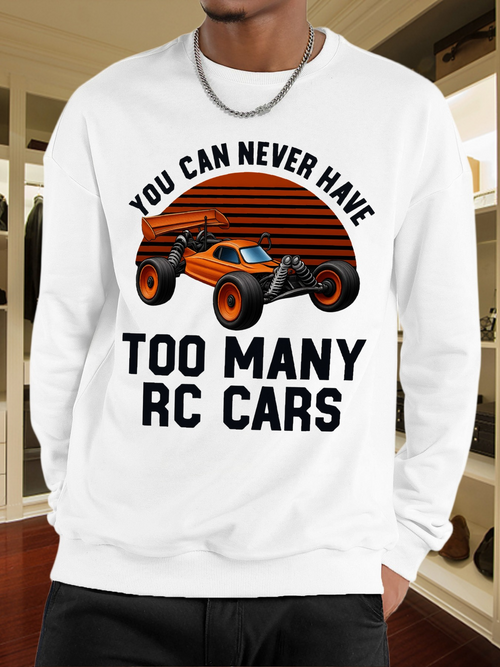 Men's Graphic Hoodie You Can Never Have Too Many Sunset Orange Striped Off Road RC Cars