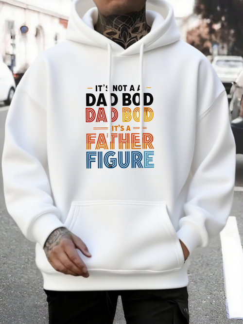 Men's Graphic Hoodie Its Not A Dad Bod Its A Father Figure With Retro Colors Bold Typography