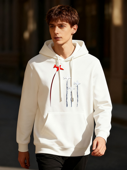 Men's Graphic Hoodie Minimal Artistic Ribbon Lines With Delicate Abstract Strokes Hoodie