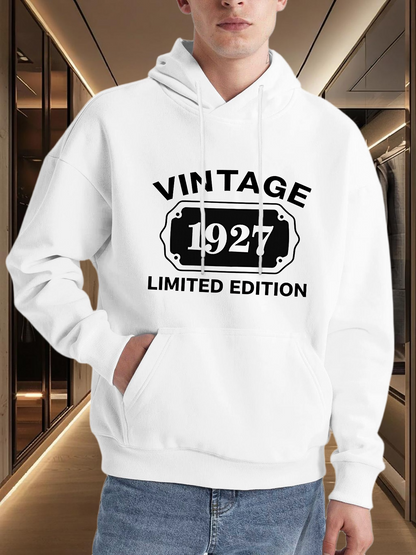 Men's Graphic Hoodie Vintage 1927 Limited Edition Classic Birthday Graphic Label Hoodie