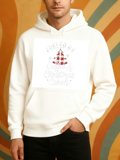 Men's Graphic Hoodie Buffalo Plaid Tree With Sparkling Snowflakes Holiday Tree