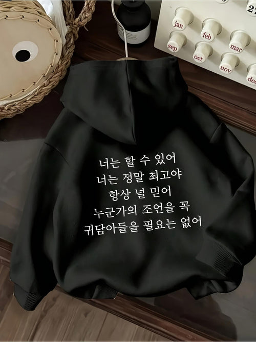 Women's Graphic Hoodie Cartoon print and geometric pattern