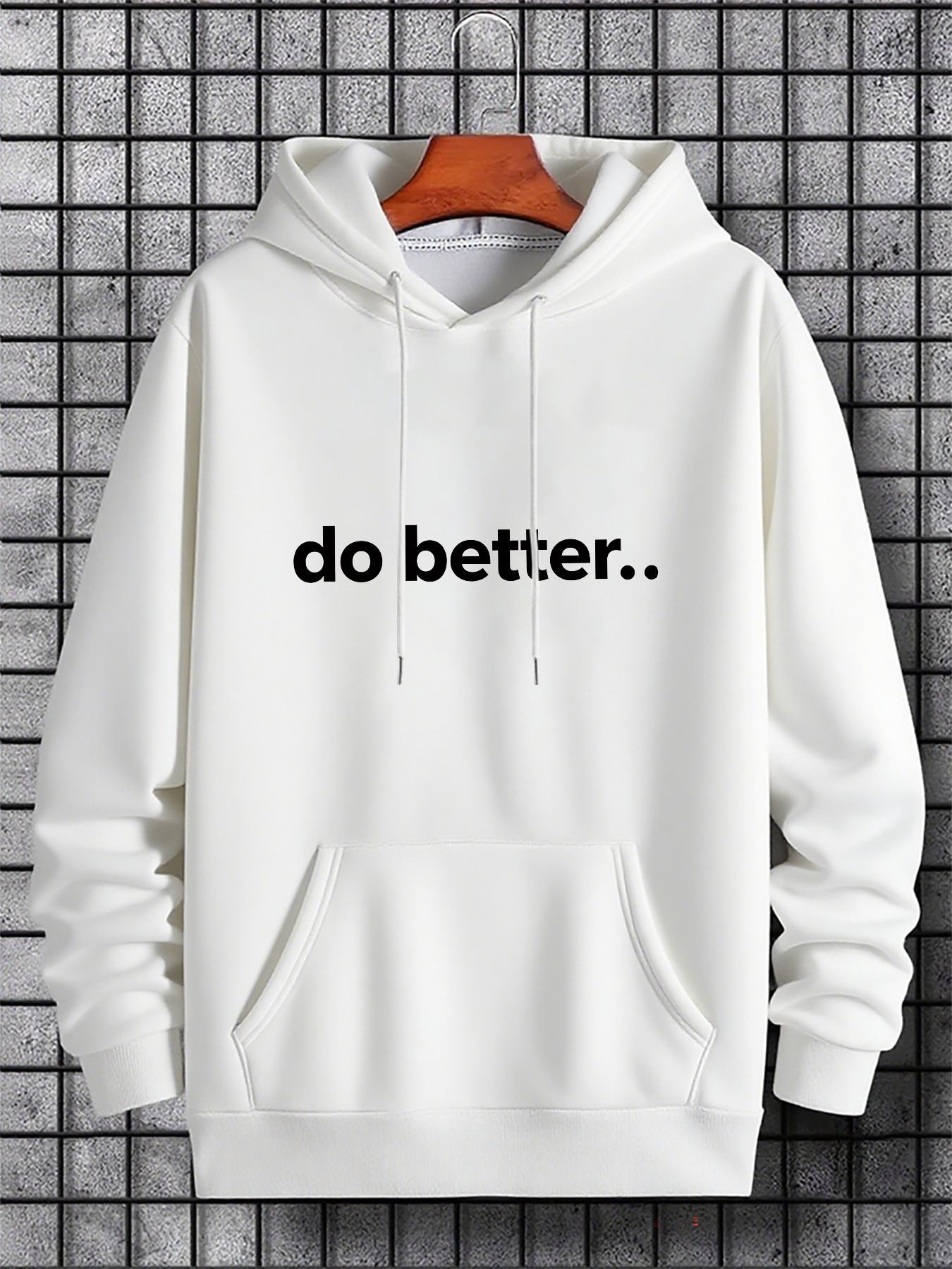 Men's Graphic Hoodie Do Better Simple Bold Black Lettering Hoodie
