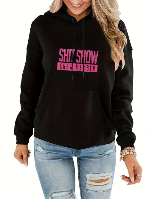 Women's Graphic Hoodie Shit Show Bold Pink Text With Minimalist Design Hoodie