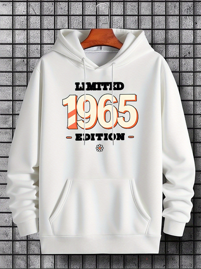 Men's Graphic Hoodie Limited 1965 Edition Retro Bold Numbers On White Hoodie