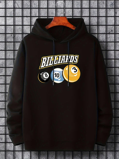 Women's Graphic Hoodie Billiards Game Table Balls With Striking Vintage Lettering