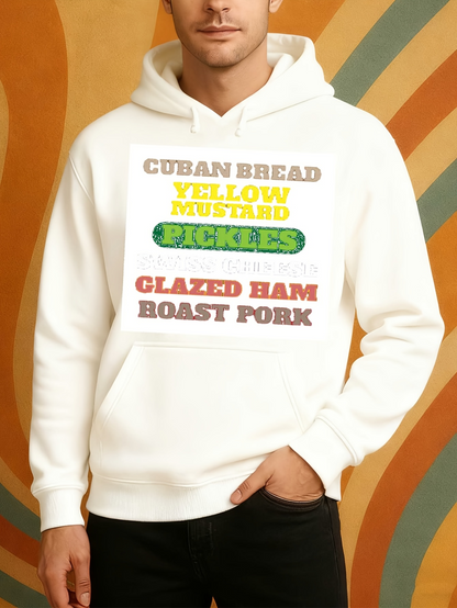 Men's Graphic Hoodie Cuban Bread With Yellow Mustard Pickles Glazed Ham Roast Pork Hoodie