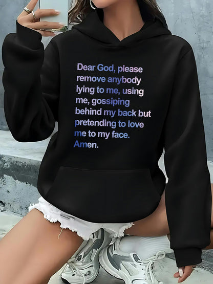 Women's Graphic Hoodie Dear God Remove Anybody Pretending To Love Me Hoodie