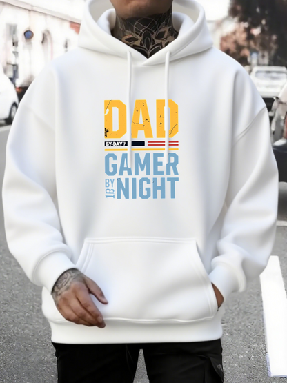 Men's Graphic Hoodie Dad By Day Gamer By Night Urban City Street Hoodie
