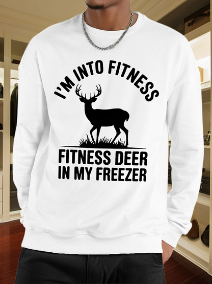 Men's Graphic Hoodie Im Into Fitness Eating Fresh Grassland Deer In My Freezer