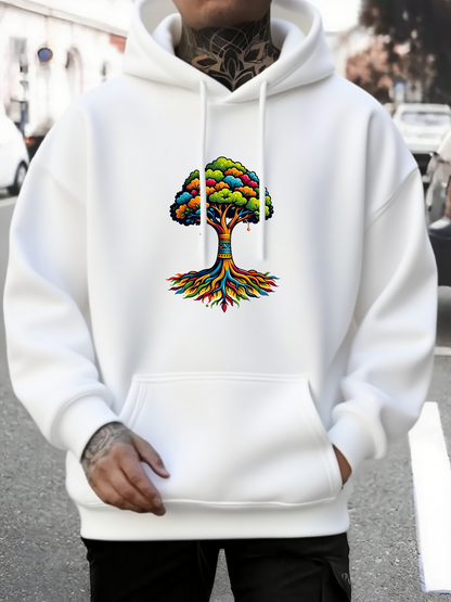 Men's Graphic Hoodie Colorful Abstract Roots And Branches Artistic Tree