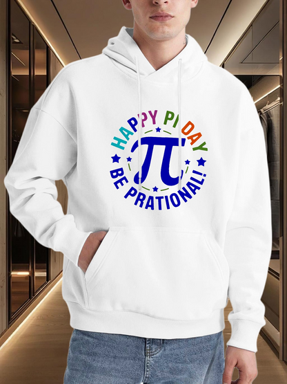 Men's Graphic Hoodie Happy Pi Day Colorful Dots And Mathematical Sign Featuring Pi Symbol