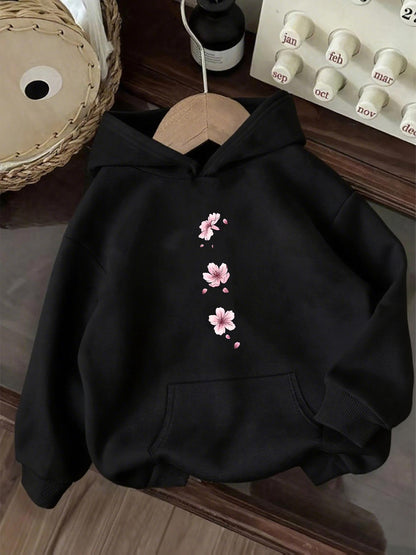 Women's Graphic Hoodie Delicate Blossoms With Soft Pink Petals Falling Onto A Cozy Hoodie