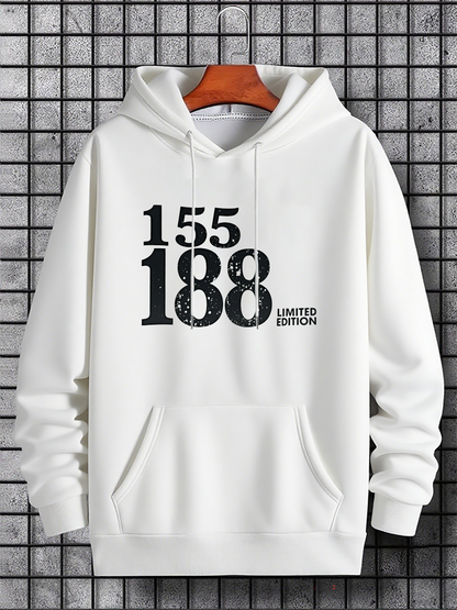 Men's Graphic Hoodie Limited Edition Bold Text With Grunge Distressed Numbers Hoodie