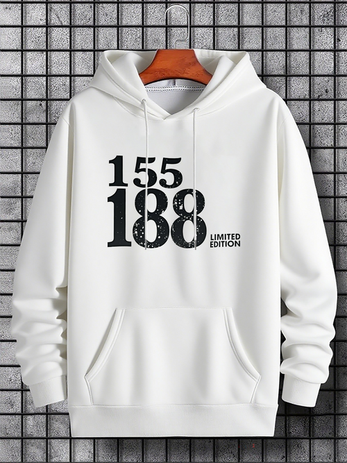 Men's Graphic Hoodie Limited Edition Bold Text With Grunge Distressed Numbers Hoodie
